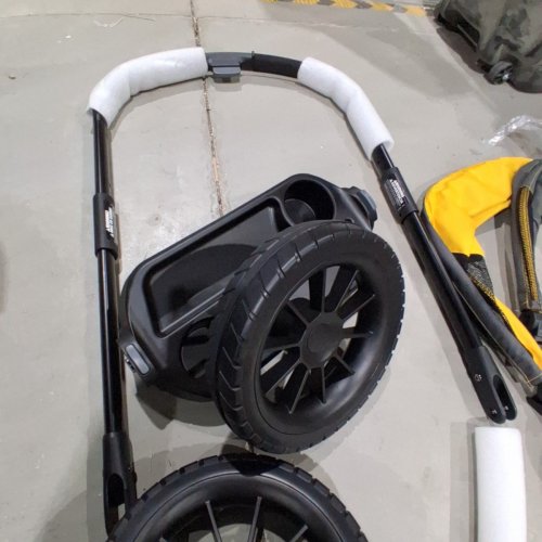 EVENFLO PIVOT XPLORE ADVENTURER ALL-TERRAIN STROLLER WAGON WITH PUSH OR PULL HANDLE - GREY/YELLOW (MODEL: 19162343) image 5