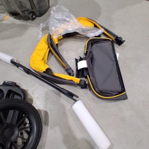 EVENFLO PIVOT XPLORE ADVENTURER ALL-TERRAIN STROLLER WAGON WITH PUSH OR PULL HANDLE - GREY/YELLOW (MODEL: 19162343) image 6