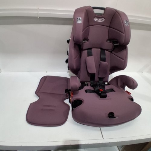 GRACO TRANZITIONS 3-IN-1 LIGHTWEIGHT ADJUSTABLE HEIGHT HARNESS BOOSTER CAR SEAT WITH CUP HOLDERS - 100LBS MAX - PURPLE (MODEL: 2217080) image 4