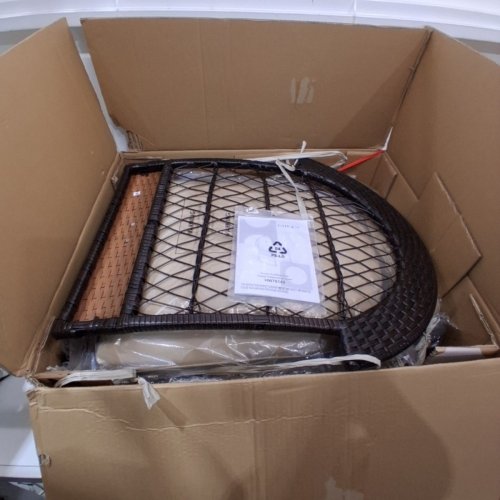 PATIOJOY ROCKING WICKER CHAIR - BROWN/ TAN image 3