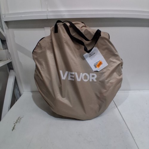 VEVOR POP UP SCREEN TENT WITH EXTENDED AWNING AND CARRY BAG - 6FT X 6FT - TAN/BLACK/ORANGE (MODEL: 121136) image 4