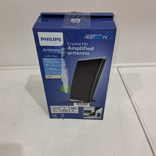 PHILIPS CRYSTAL AMPLIFIED INDOOR TV ANTENNA, EXTENDABLE DIPOLE RABBIT EARS - 4K - 1080P VHF UHF, LONG RANGE, AMPLIFIER SIGNAL BOOSTER, DIGITAL HDTV ANTENNA, SMART TV COMPATIBLE (MODEL: SDV3237N/27) image 3