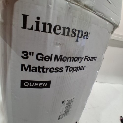 LINENSPA MEMORY GEL INFUSED COOLING FOAM MATTRESS TOPPER - 3" X 75" X 57-QUEEN- BLUE image 3
