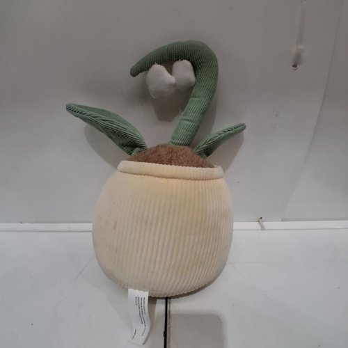 PLUSH POTTED PLANT STUFFED TOY - CREAM, GREEN, AND BROWN image 2