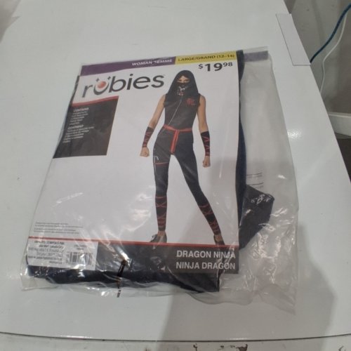 RUBIES HALLOWEEN DRAGON NINJA COSTUME - LARGE (12-14) - BLACK / RED (MODEL: 1000480) image 2