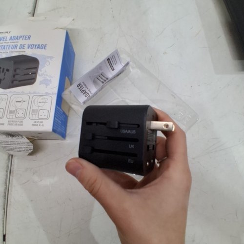 MERKURY UNIVERSAL TRAVEL ADAPTER - 100-240 V, 800W MAX 110 V, 1840W MAX 230 V - BLACK (MODEL: JY-3015) image 2