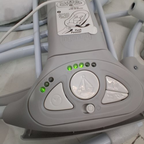 Ingenuity 2-in-1 convertme compact portable baby swing & seat with vibrations & nature sounds - battery powered - 20lbs max - raylan theme/grey (model: ‎12189) image 2