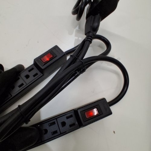 2PK PLUGTUL SURGE PROTECTOR POWER STRIP - 6 OUTLETS - 2FT - BLACK image 2