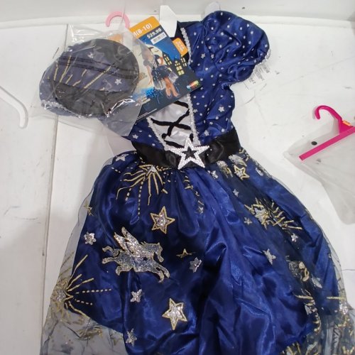 2PC GIRLS PALAMON MIDNIGHT WITCH COSTUME - MEDIUM 8/10 - BLUE/SILVER/GOLD (STYLE: 40971) image 2