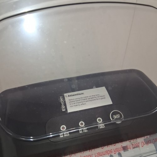 EUHOMY COUNTERTOP ICE MAKER MACHINE WITH HANDLE, BASKET AND SCOOP - MAKES 26LB/DAY - BLACK (MODEL: IM001-BBL-CAEH) image 4