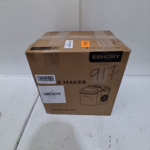 EUHOMY COUNTERTOP ICE MAKER MACHINE WITH HANDLE, BASKET AND SCOOP - MAKES 26LB/DAY - BLACK (MODEL: IM001-BBL-CAEH) image 5