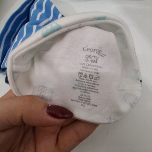 3PK BABY'S GEORGE HATS - 0-9M - BLUE/WHITE/NAVY (STYLE: G852702778) image 3