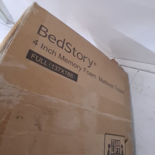 BEDSTORY GEL INFUSED MEMORY FOAM MATTRESS TOPPER WITH REMOVABLE COVER FULL 4'' image 2