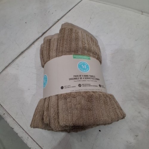 4PK MARTHA STEWART HAND TOWELS - TAN image 3