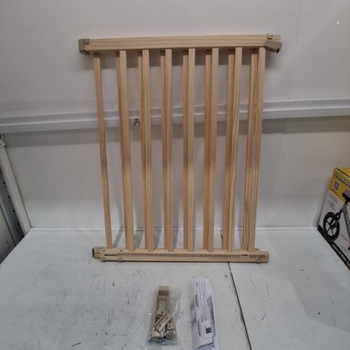 EVENFLO WALK-THRU TOP OF STAIRS BABY AND PET GATE - 32'' X 30'' - 48'' - NATURAL WOOD (MODEL: 1050) image 2