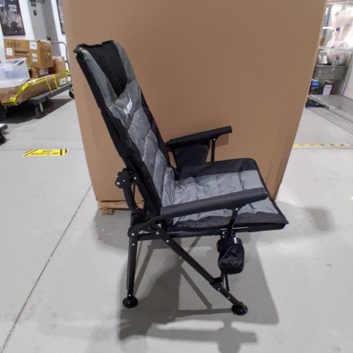 SUPERRELLA OUTDOOR FOLDING CAMPING CHAIR MOVEABLE HIGH BACK - 41.3" - GREY image 2