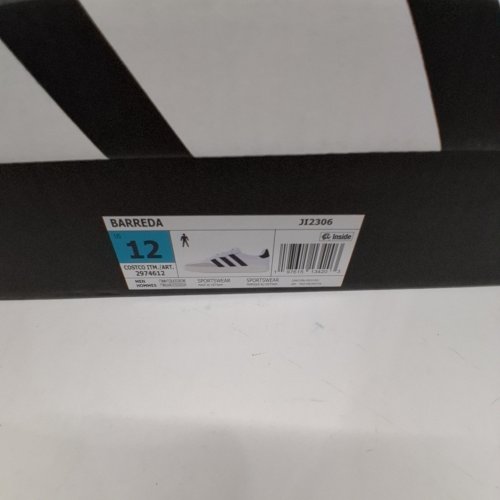 MEN'S ADIDAS BARREDA SNEAKERS - 12 - WHITE BLACK/GREY (STYLE: JI2306/2974610/1976667) image 2
