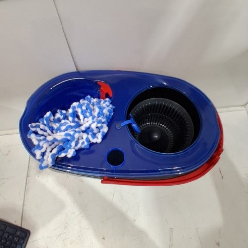 VILEDA EASYWRING RINSECLEAN SPIN MOP & BUCKET SYSTEM - GREY/BLUE image 3