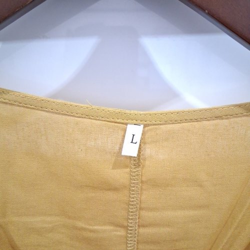 WOMEN'S SLEEVELESS LOOSE FIT DRESS - LARGE - MUSTARD YELLOW image 3