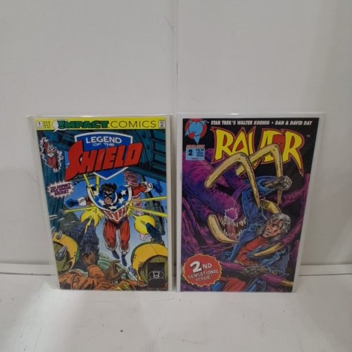 4 ASSTD MALIBU AND IMPACT COMIC BOOKS - PROTECTORS #6, #10, LEGEND OF THE SHIELD #1, RAVER #2 - VARIOUS AUTHORS image 3
