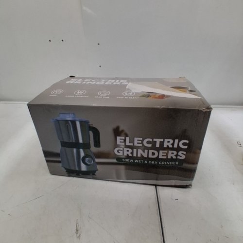ELECTRIC WET AND DRY GRINDER WITH 3 STAINLESS STEEL BLADES - 500W - STAINLESS STEEL / GREEN image 5