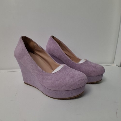 WEDGE PLATFORM PUMPS - SIZE 6 - PURPLE image 2