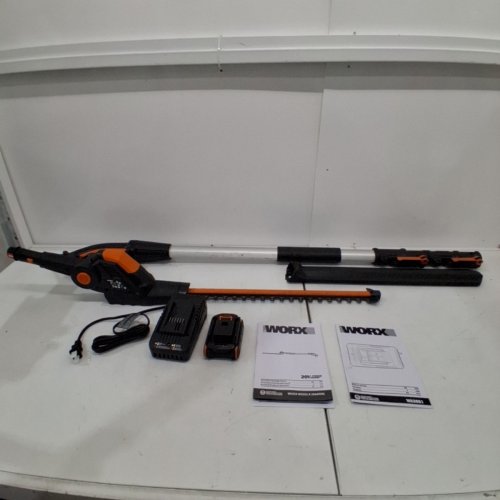 WORX POWER SHARE 2-IN-1 EXTENDABLE CORDLESS HEDGE TRIMMER - 20" BLADE/20V - ORANGE (MODEL: WG252.9 image 3