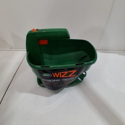 SCOTTS WIZZ BATTERY OPERATED YEAR-ROUND HAND-HELD SEED SPREADER - 500 SQ. FT - GREEN (MODEL: 71132) image 4