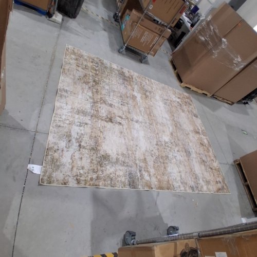 WASHABLE NON-SLIP MODERN PATTERN AREA RUG - 8FT X 10FT - BEIGE image 2