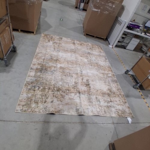 WASHABLE NON-SLIP MODERN PATTERN AREA RUG - 8FT X 10FT - BEIGE image 4