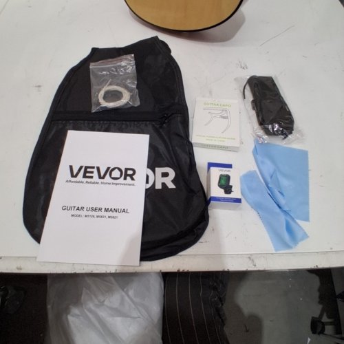 KIDS VEVOR ACOUSTIC GUITAR WITH CAPO AND TURNER - NATURAL image 4