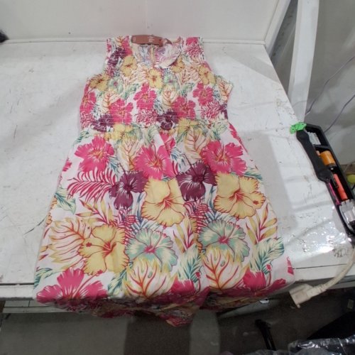 WOMEN'S IYLA SMOCKED SLEEVELESS MAXI DRESS - LARGE - MULTICOLOUR image 2