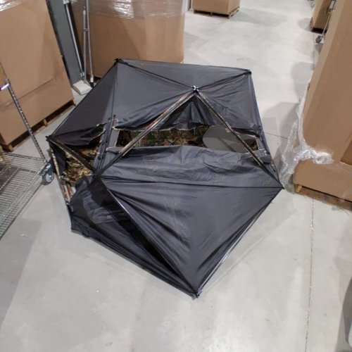 GARVEE CAMOUFLAGE HUNTING BLIND - 58" X 66" - 3 PERSON - BROWN/GREEN image 2