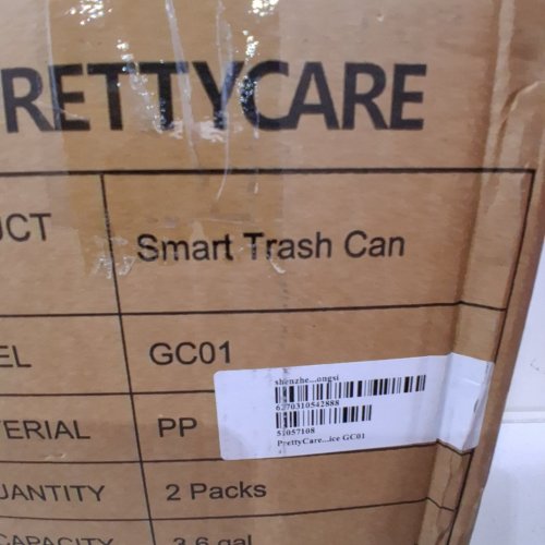 2PK PRETTYCARE SMART TRASH CAN -IPX5 - 3.6 GAL - BLACK (MODEL: GC01) image 3