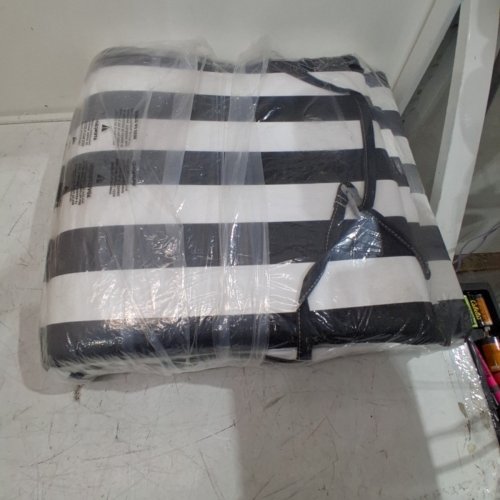 STRIPED CHAIR CUSHION - 18" X 38" - BLACK AND WHITE image 6