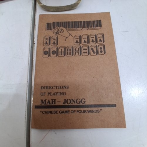 CHINESE NUMBERED MAHJONG SET WITH BOX - RED/WHITE image 2