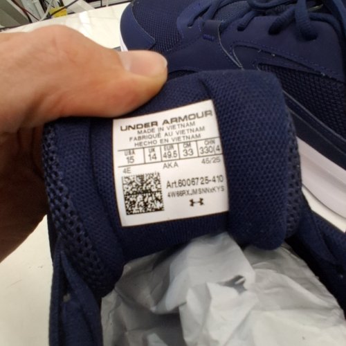 MEN'S UNDER ARMOUR CHARGED+ ASSERT 11 RUNNING SHOES - SIZE 15, 4E EXTRA WIDE - MIDNIGHT NAVY/WHITE (STYLE: 6006725-410) image 2