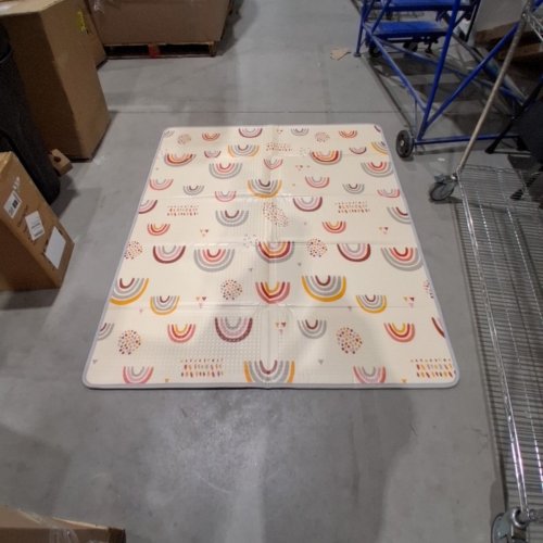 FOLDABLE AND REVERSBiLE WATERPROOF BABY PLAY MAT WITH ANTI-SLIP - RAINBOW & STAR (MODEL: PM-RB-180-CA) image 2