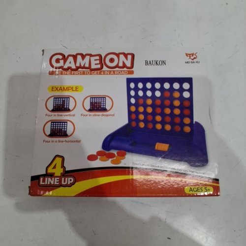GAME ON FOUR IN A ROW TABLETOP BOARD GAME - BLUE image 2