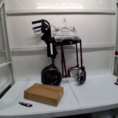 MEDLINE ALUMINUM WHEELCHAIR - 19" SEAT 12" REAR WHEELS - RED (MODEL: MDS808210ARE) image 2