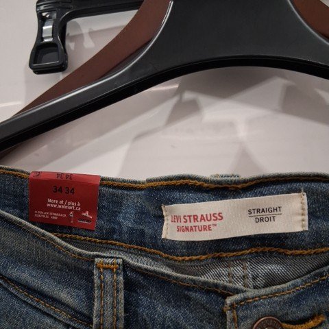 MEN'S LEVI STRAUSS SIGNATURE STRAIGHT FIT JEANS - 34W X 34L - BLUE image 3