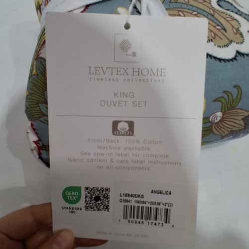 3PC LEVТEX HOME DUVET SET WITH PILLOW SHAMS - KING - MULTICOLOR FLORAL (STYLE: ANGELICA) image 4