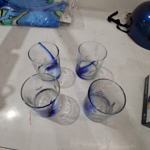 4PK LIBBEY RIBBON COOLER GLASS SET - 12.5 OZ - CLEAR/BLUE image 2