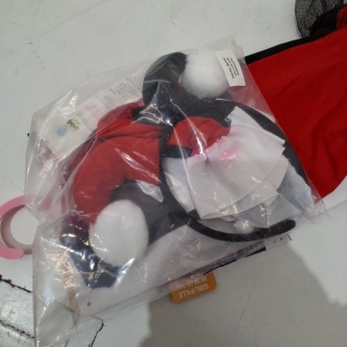 6PC GIRLS RUBIES DC HARLEY QUINN COSTUME - MEDIUM (8-10) - RED / BLACK image 3