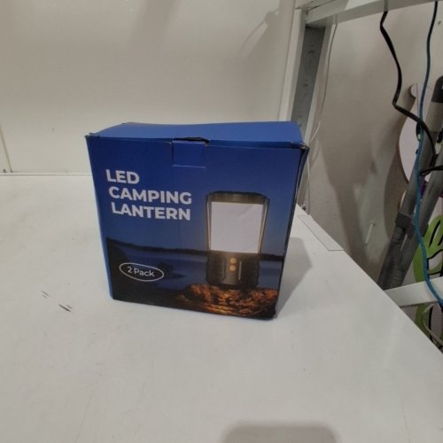 2PK RECHARGEABLE LED CAMPING LANTERNS - 3 LIGHT SETTINGS - WATERPROOF - 5V - BLACK (MODEL: EL01) image 5