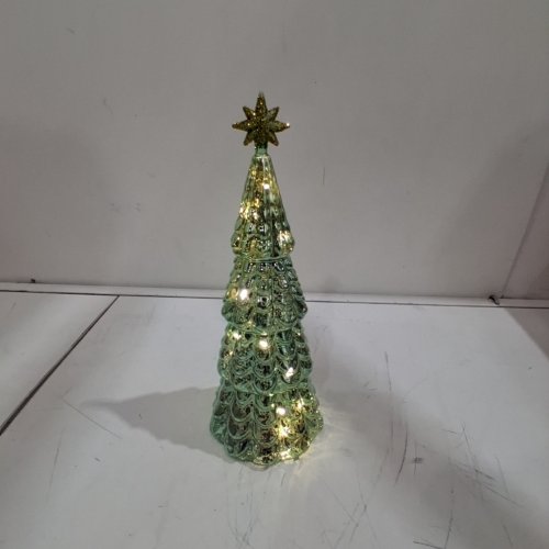 CRYSTAL GLASS CHRISTMAS TREE ORNAMENT DECORATION - GREEN image 2