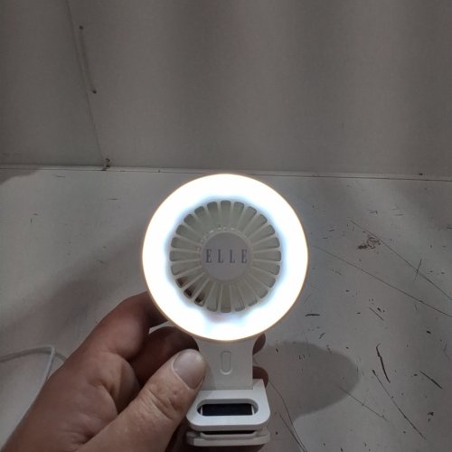 ELLE PORTABLE MINI FAN WITH LIGHT - WHITE (MODEL: EHFR2518WH) image 2