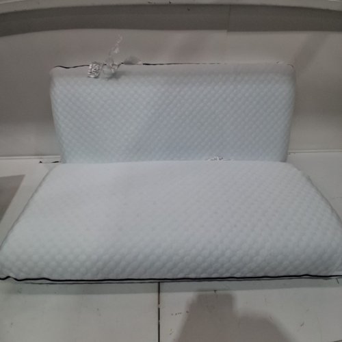 2PK WEEKENDER VENTILATED COOL GEL INFUSED MEMORY FOAM PILLOWS WITH WASHABLE REMOVABLE COVER - KING - WHITE/BLUE (MODEL: WKKK30GF2) image 2