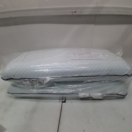 2PK WEEKENDER VENTILATED COOL GEL INFUSED MEMORY FOAM PILLOWS WITH WASHABLE REMOVABLE COVER - KING - WHITE/BLUE (MODEL: WKKK30GF2) image 4