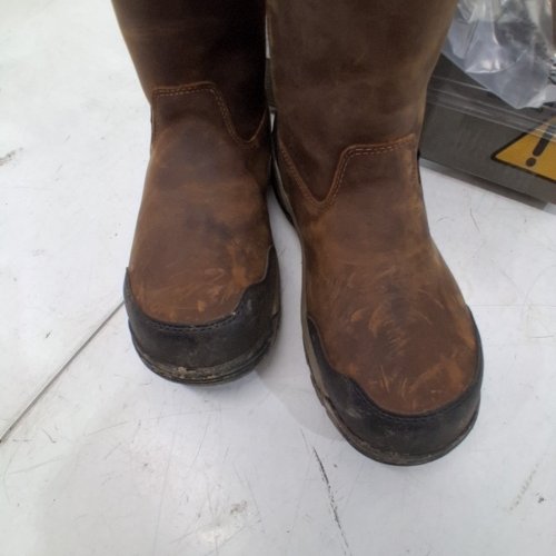 MEN'S KEEN UTILITY CSA EVANSTON PULL-ON WATERPROOF BOOTS - 7.5EE - BROWN\BLACK image 4